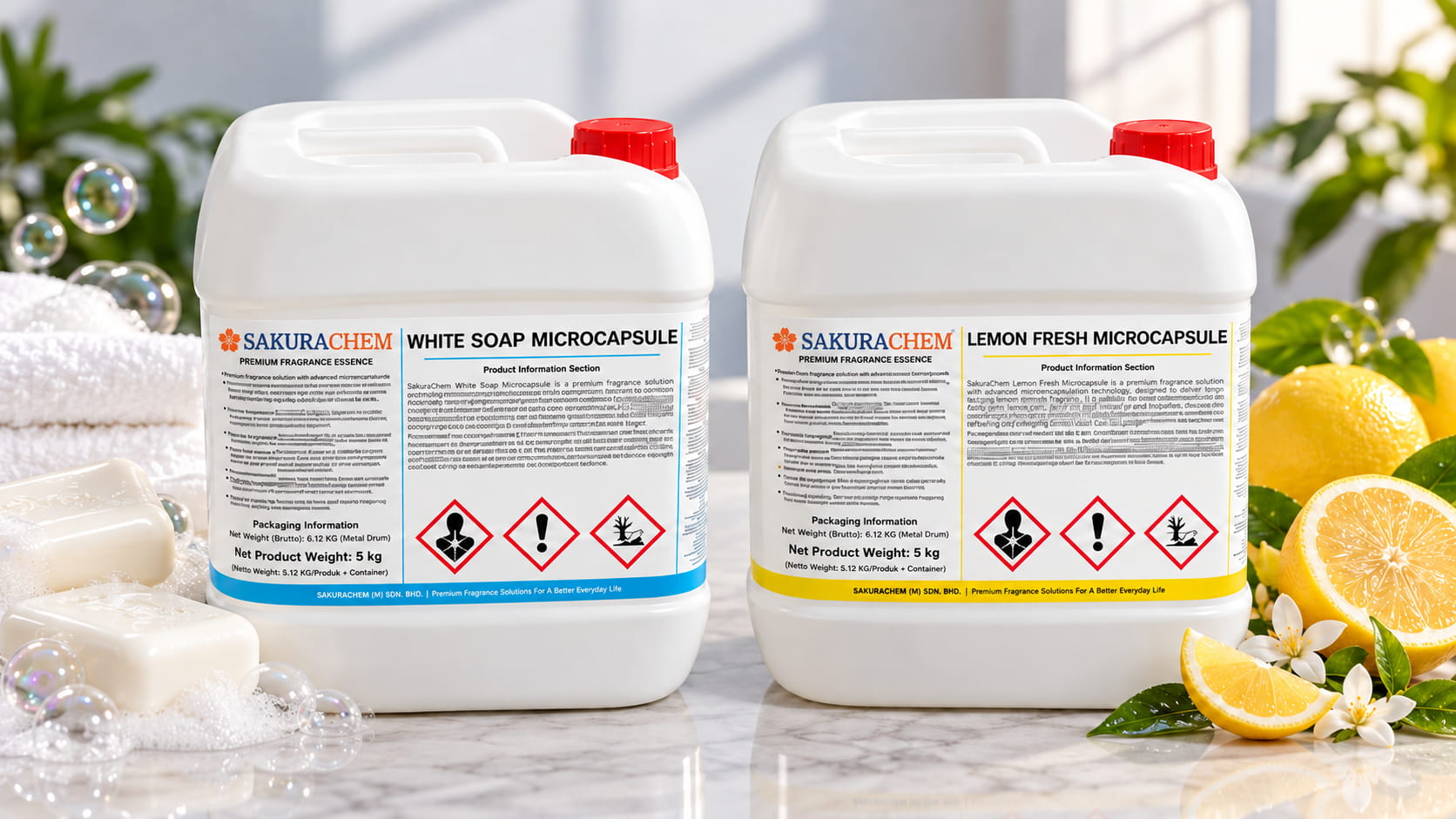 Sakurachem White Soap ve Lemon Fresh mikro kapsüllü ferah koku koleksiyonu